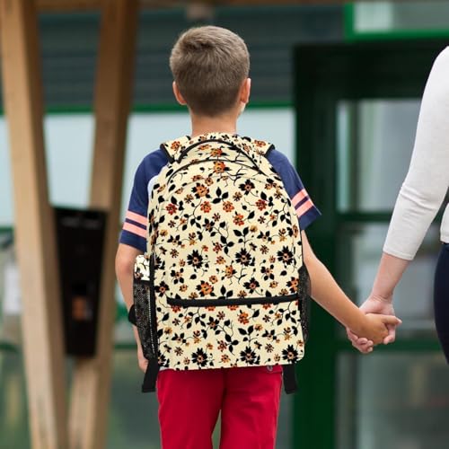 Cartable rétro à fleurs ensemble scolaire ado et sac de voyage compact