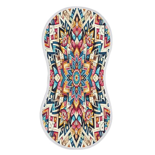 Mandala Burp Cloths Cotton Baby Washcloths,Large 22x11in Burping Cloth Absorbent and Soft for Newborn Baby Boys and Girls,1 Pack
