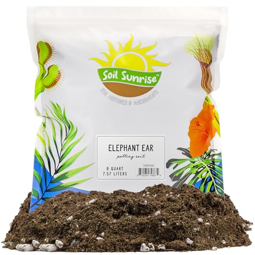 Soil Sunrise Elephant Ear Potting Soil Mix (8 Quarts) Colocasia and Alocasia Potted Plant...
