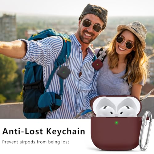 Image of Ljusmicker for AirPods 4 Case 2024 with Cleaner Kit,Wine Red