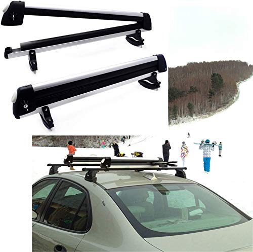 DrsportsUSA Car Rack Carrier Ski Car Rack, Snowboard Car Rack, Ski Roof Carrier Fit Most of The Flat Round Thick Crossbars - Thumbnail 2