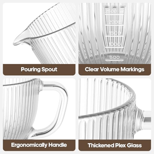 Image of GVODE Glass Kitchen Aid Mixing Bowl, 4.5-5 Quart Tilt-Head for Kitchen Aid Glass Mixer Bowl, Pour Spout & Measurement Markings, Dishwasher Safe