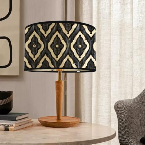 Pantalla de lámpara de bambú, pantalla de tambor, pantalla japonesa para lámparas de pie, lámparas de escritorio, para candelabros, lámparas colgantes (Negro)