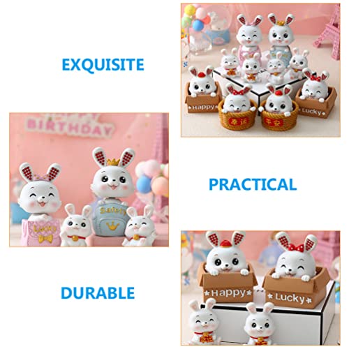 Nolitoy 4Pcs Easter Rabbit Figurine Easter Rabbit Statue Mini Bunny Decor Yard Decorations Easter Bunny Table Decorations Garden Decor Outdoor Statues #TOP6
