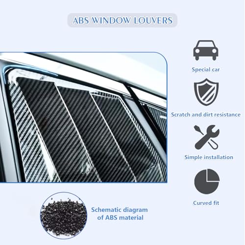 Bocooka Compatible with Toyota 9th Gen Camry 2025 2026 Window Louvers Racing Style ABS Window Louvers Air Vent Scoop Shades Cover Blinds Car Exterior Accessories Glossy Black 2PCS by bocooka - Image 6