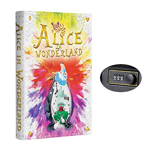 Fake Book Box - Small Safe Box with Combination Lock - Hidden Safe in Plain Sight - Diversion Safes - Secret Safes (Alice) (X-Large)