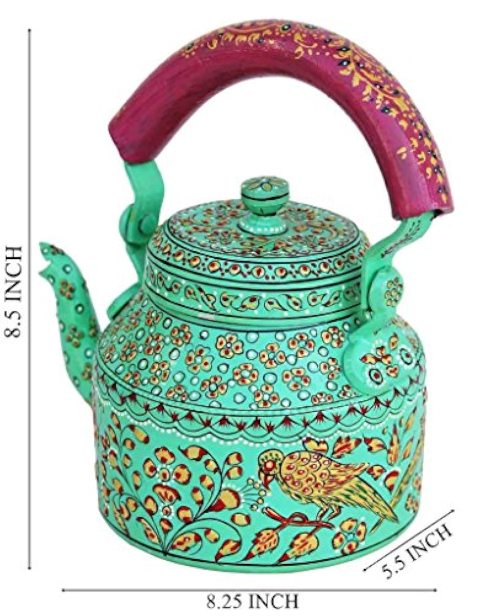 Handpainted Traditional Aluminium Colourful Decorative Tea Kettle