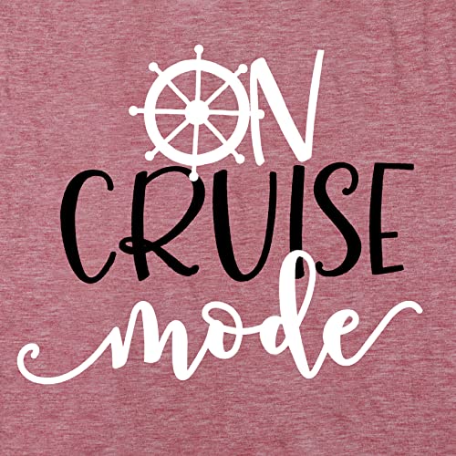 Cruise Mode Tank Women Summer Sleeveless Cruising Love Graphic Print T Shirt Boating Gifts Vacation Muscle Shirt Pink #TOP3