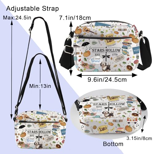 ENSIANTH Stars Hollow TV Show Inspired Crossbody Purses Bag Lukes Diner Gift Dragonfly Inn Lorelei Rory Fans Messenger Bag (Hollow 1779 HengCB)2