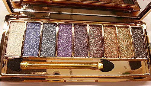 9 Colors Diamond Bright Colorful Makeup Eye Shadow Palette Set Flash Glitter Eyeshadow kit with Brush (Shade 4)