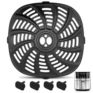 Air Fryer Replacement Parts for Gourmia 7QT GAF798 GAF716 Air Fryer, Food Grade Nonstick 8.97''*8.97'' Air Fryer Accessories Rack Tray Grill Pan Grill Plate Crisper Plate, Dishwasher Safe