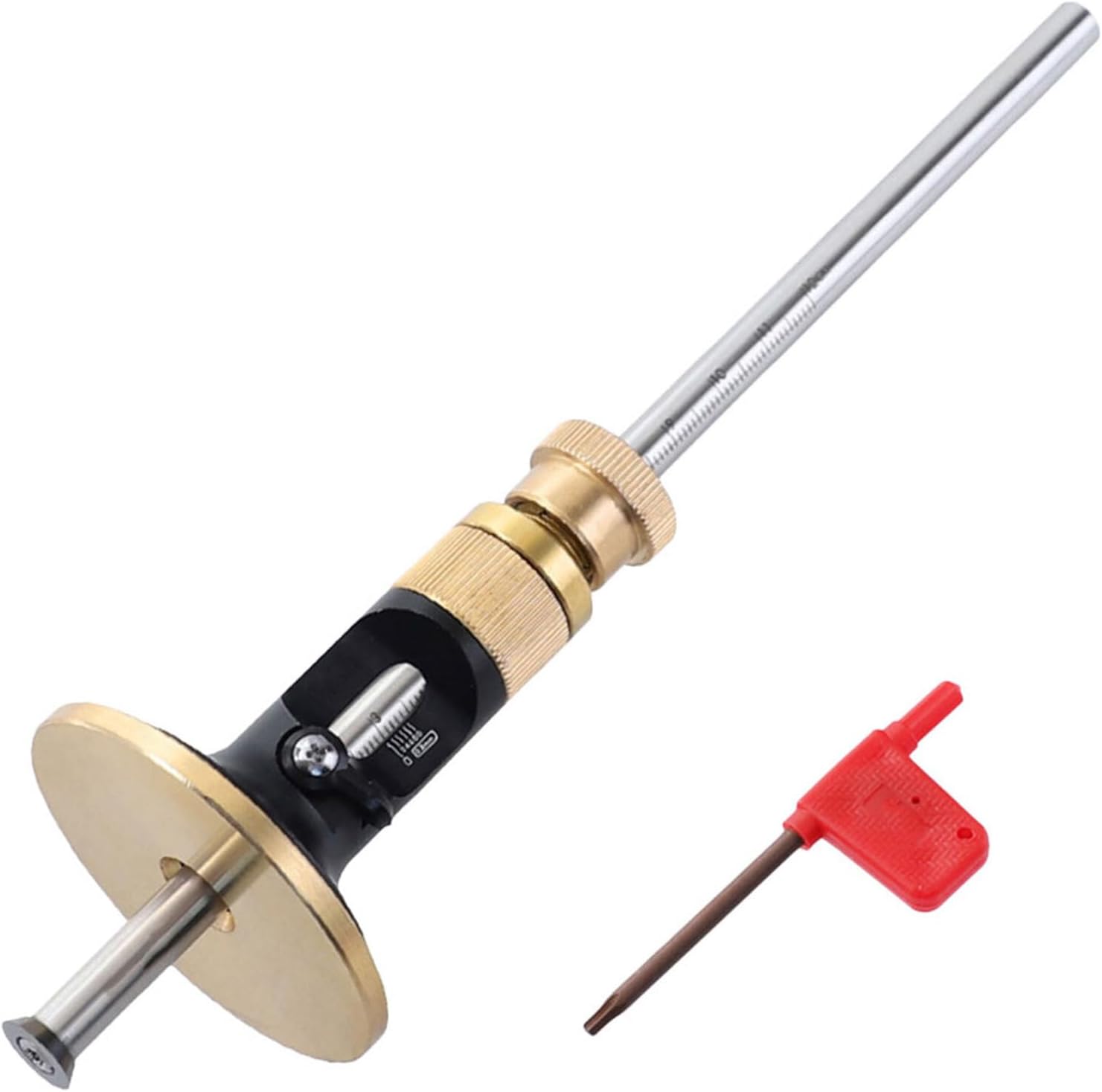 VILLCASE European-style Woodworking Marking Scribe Gauge with Fine-tuning Adjustment, Hardened Alloy Blade Carpenter Scriber Tool for Precise Parallel Line Layout in Woodworking