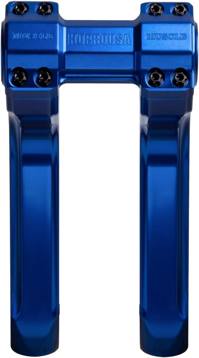 10" Height 1 inch & 1.25 inch Size Adjustable Handlebar Riser 2 inch Pullback Fit For Dyna Fat Bob Street Bob Low Rider Touring Electra Glide Fat boy Aluminum(10" Blue)