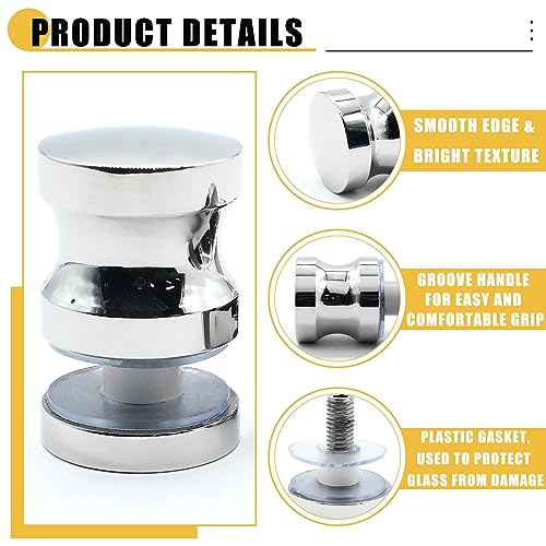 Image of 2 Pack Shower Glass Door Handle, Stainless Steel Shower Doors Knob One Sided Pull Hardware for Bathroom Glass Doors (Polished Chrome)