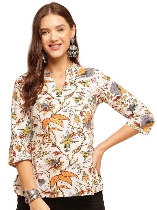 Image of Cotton Printed Short Kurti for Women