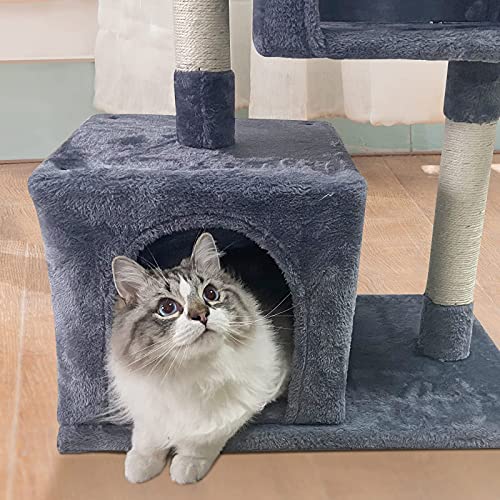 Confote 33" Cat Tree For Large Cats, Cat Tower 2 Cozy Plush Condos And Sisal Posts Cat House #TOP4