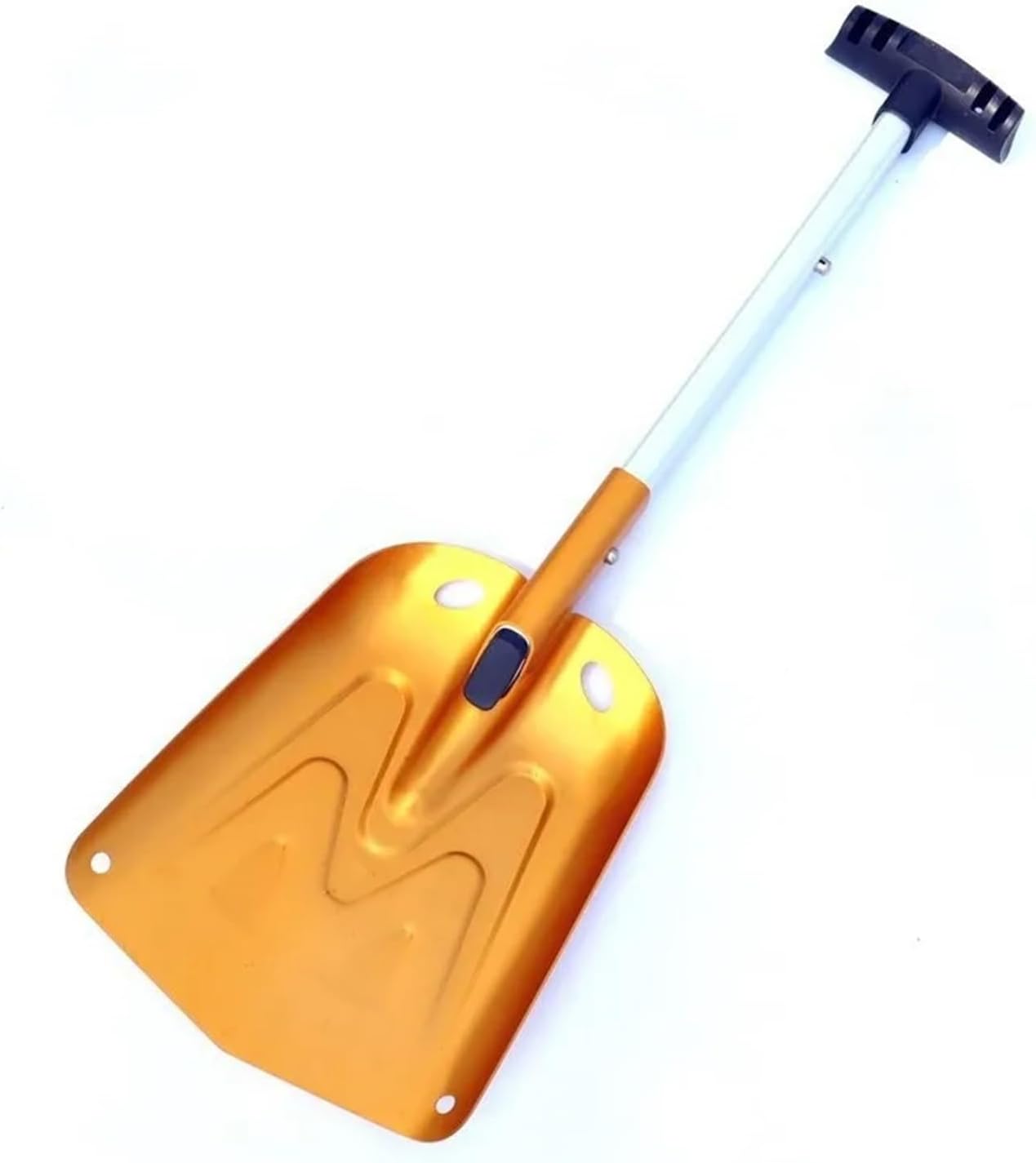 Telescopic Snow Shovel Outdoor Aluminum Alloy Portable Camping Equipment Removal Spade Multi-Purpose Manual Tools(Gold)