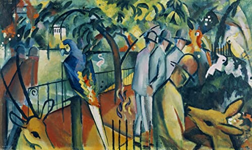 Toile August Macke Jardin Zoologique I : Impression Artistique Haute Qualité 60x90cm