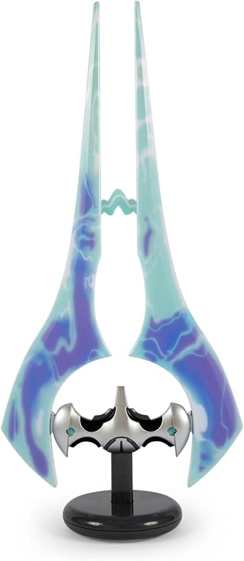 Ukonic Halo Light-Up Covenant Energy Sword مصباح مكتبي قابل للتحصيل مع ضوء LED | أساسيات غرفة تحت عنوان لعبة الفيديو | مصباح طاولة بجانب السرير ، ملحقات ديكور المنزل | 14 بوصة طويلة