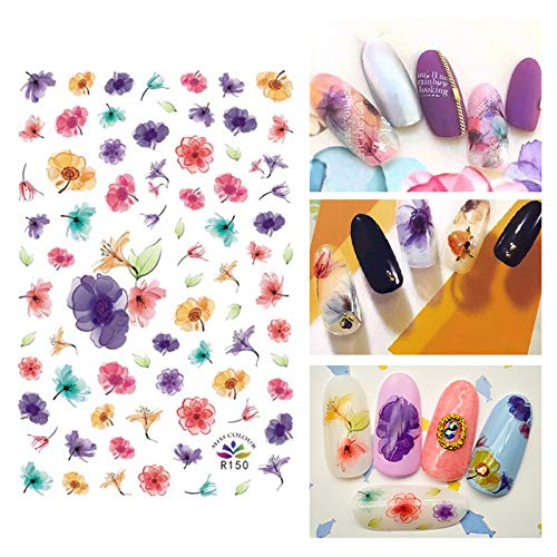 5 Sheets /350Pcs 3D Nail Art Dried Flowers Sticker Natural Real Dry Flower Nail Art Decoration Lovely Flower Beauty Nail Stickers For 3D Nail Art Acrylic Uv Gel Tips #TOP5