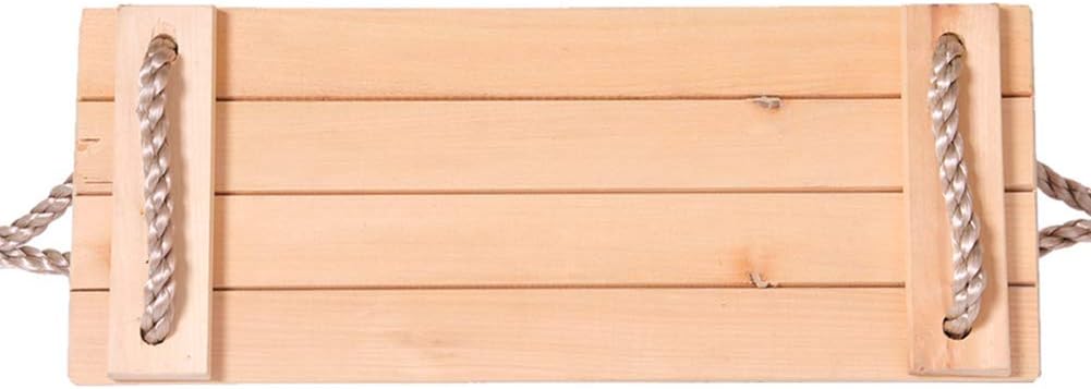 Garden Tree Swing Seat Large Waterproof Wooden Porch Rustic Swing Set with Rope for Children Adults Outdoor Indoor Playing