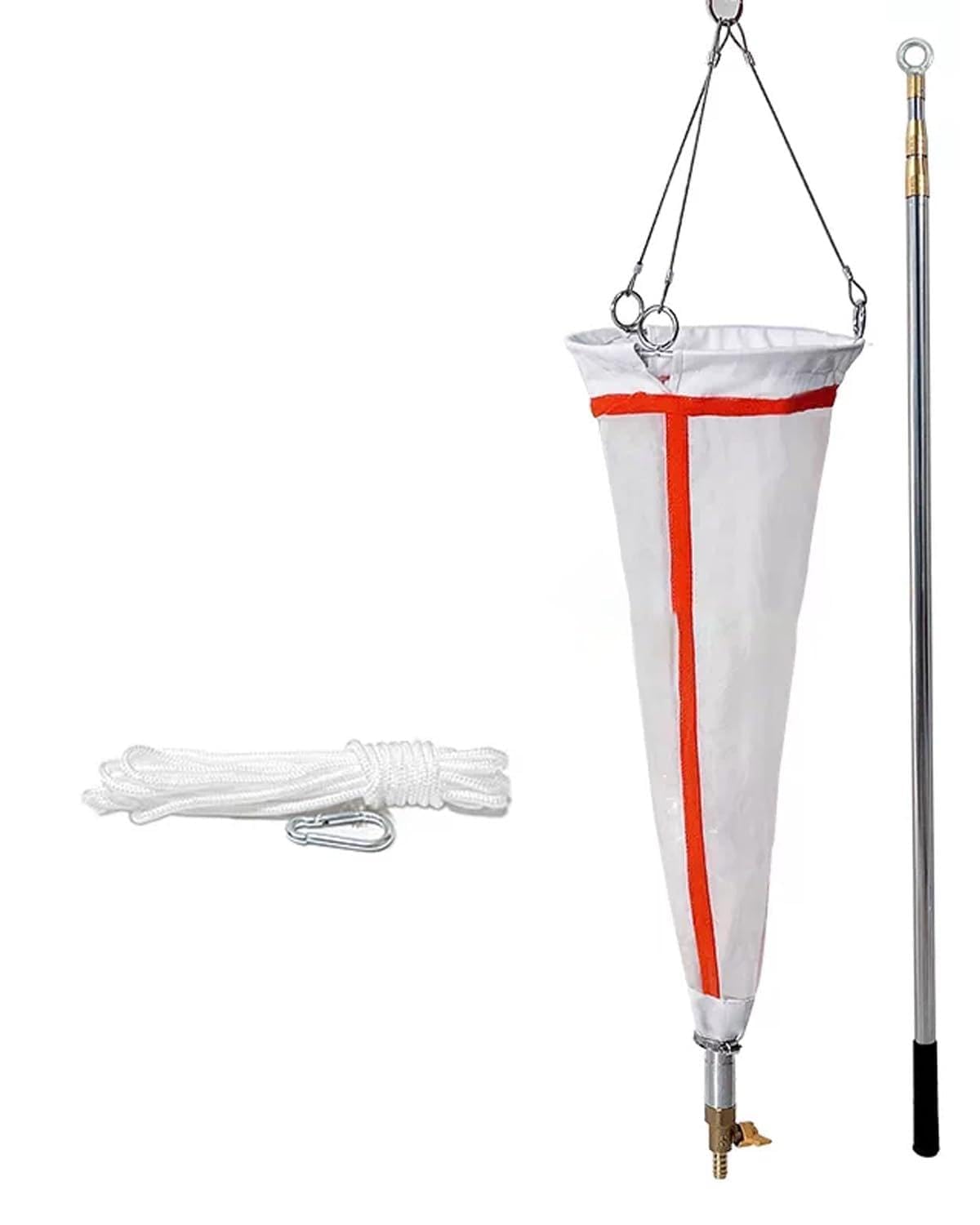 Red Ligera para muestreo de plancton con Malla de 500, muestreador de organismos bentónicos para Uso en ríos y estanques, Kit de detección Completo con Cuerda y pértiga de 2,5 m.