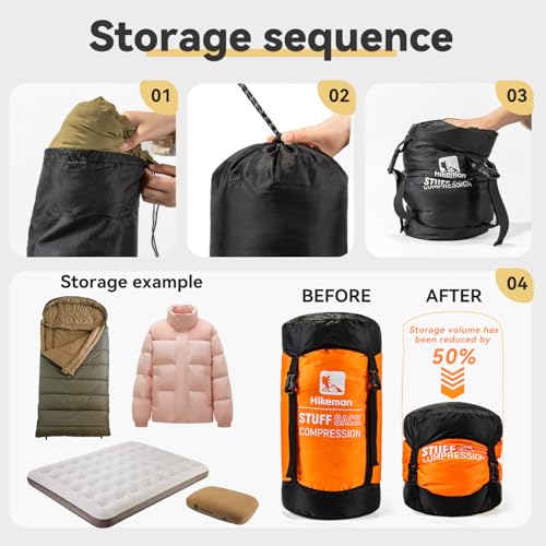 Sac de compression HIKEMAN imperméable de 12L à 53L pour optimiser le rangement du sac à dos - 4