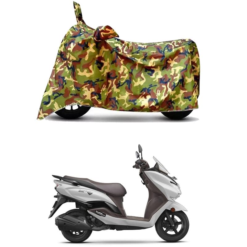 Image of Waterproof 100% PVC Coated Bike Scooty Two Wheeler Body Cover Compatible for Suzuki Burgman Street BS6 /UV-Rays /Heat Protection /Birds Dropping /Scratchproof /Dust Proof /All [6X6 Jungle Print]