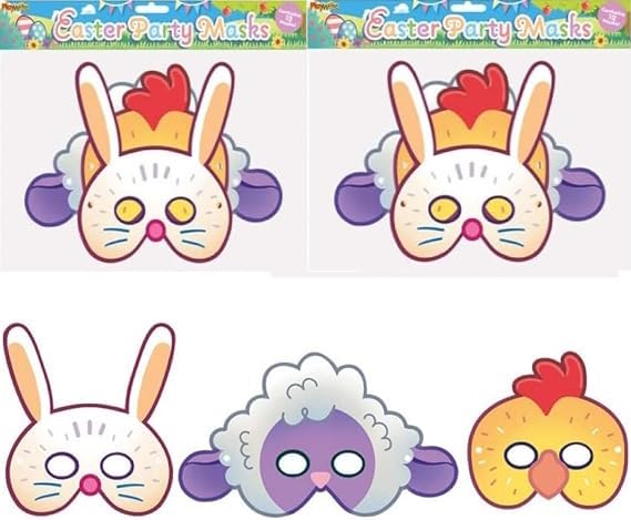 MustBeBonkers Cardboard Face Masks (Easter, 36)