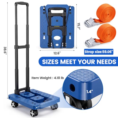 Image of Orzbow Car Seat Dolly for Airport, Folding Car Seat Roller Cart, Blue