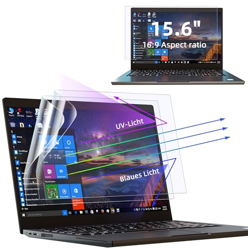 2 Pezzi Pellicola Schermo 15.6 Pollici 16:9, Filtro Anti Luce Blu per Schermo PC Compatibile con HP/dell/Acer/Lenovo/Thinkpad/ASUS, Screen Protector Laptop Anti Scratch Protezione degli Occhi