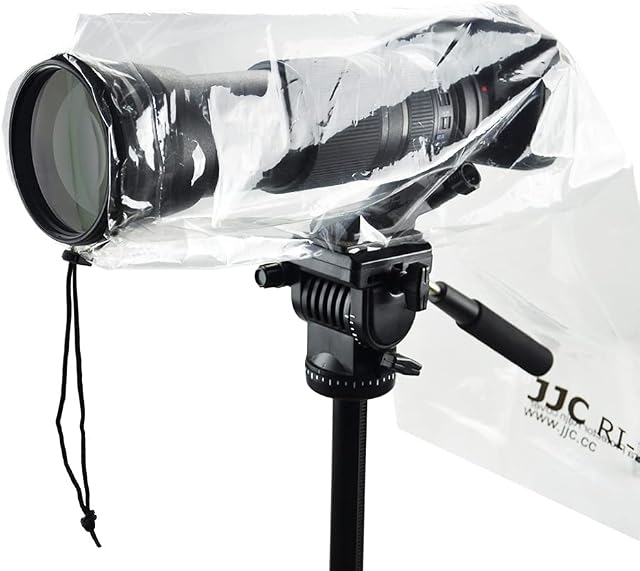 JJC Camera Rain Cover, Waterproof Rain Coat Protector for Canon Nikon Sony DSLR Camera with Lens up to 45cm Long (2 Piece)