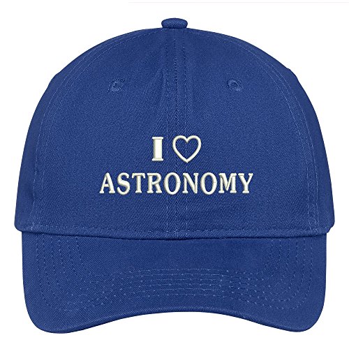 Trendy Apparel Shop I Love Astronomy Embroidered Soft Cotton Low Profile...
