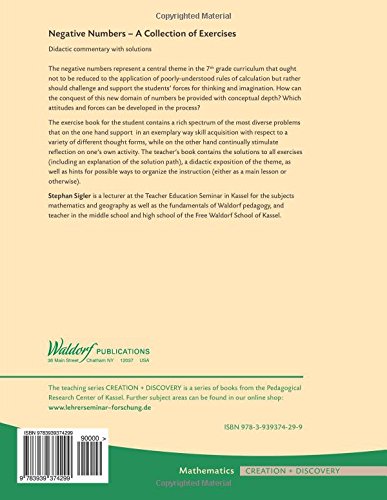 Negative Numbers –– a Collection of Exercises: Teacher Workbook –– didactic commentary with solutions