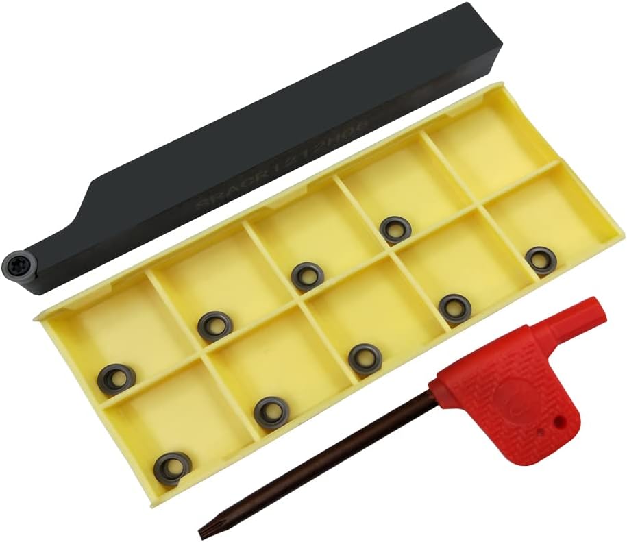 QQXUAN 1/5.1 cm SRACR1212 H06+10PCS R3 インサート旋盤 回転ホルダー 90度 旋盤 旋盤 &a