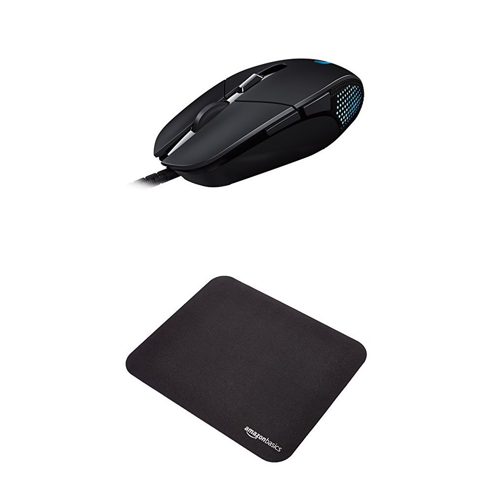 Logitech G302 Daedalus Prime Moba Gaming Mouse And Amazon Basics Gaming Mouse Pad Computers Accessories Amazon Com