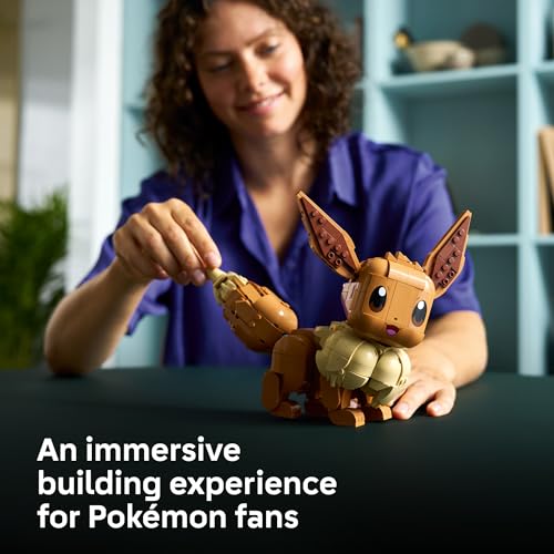 Image of LEGO Pokemon Eevee - Collectible Building Set for Adults, Ages 18+ - Posable Pokemon Figure for Display - Desk, Bookshelf or Home Office Decor - Gift for Men & Women - 72151