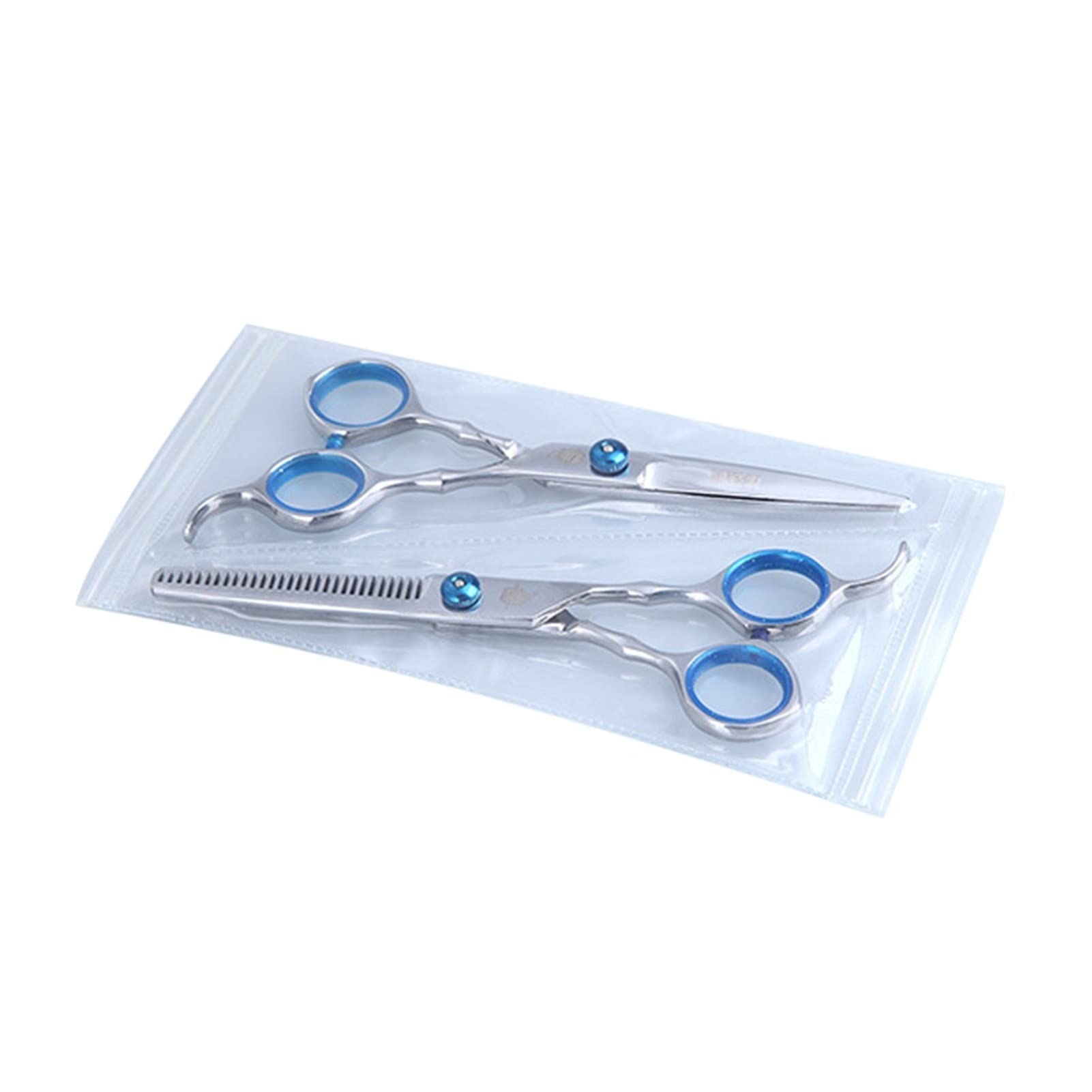 Ciseaux de Coiffure Professionnels, Outils de Coiffure, kit d'outils de barbier, Ciseaux à effiler, Ciseaux de coiffage, Acier Inoxydable, Rouge et Blanc