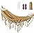 MOSFiATA Backyard Hammock with Tassels Max 500lbs Canvas Fabric Bohemian Style with Thickened Rope and Carry Bag for Outdoor, Garden, Patio, Wedding Decor (Khaki)