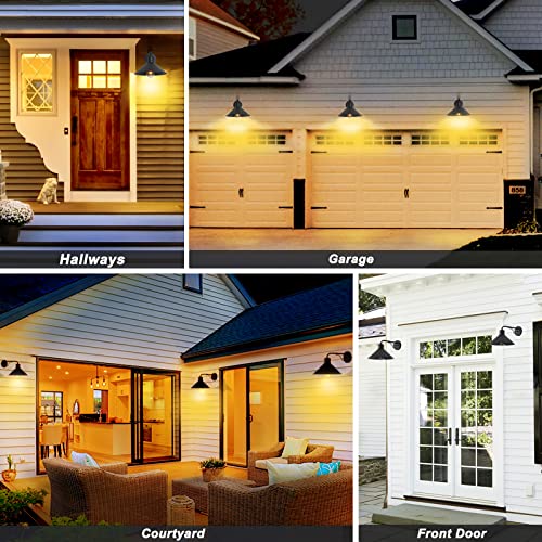 Ptrworoa Dusk To Dawn Sensor Wall Sconce Outdoor Lighting Fixture, Industrial Outdoor Barn Light Matte Black Exterior Wall Sconce For Patio,Doorway,Porch,Entryway,Garage, 2 Pack #TOP5