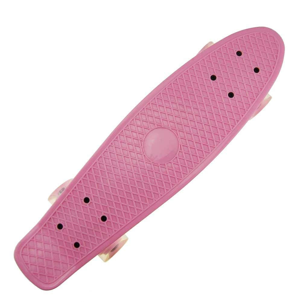 HTYG Kids Skateboard-Complete Mini Plastic Skateboard-22 Inch for Kids Beginners Teens Adults-LED Light Up Wheels