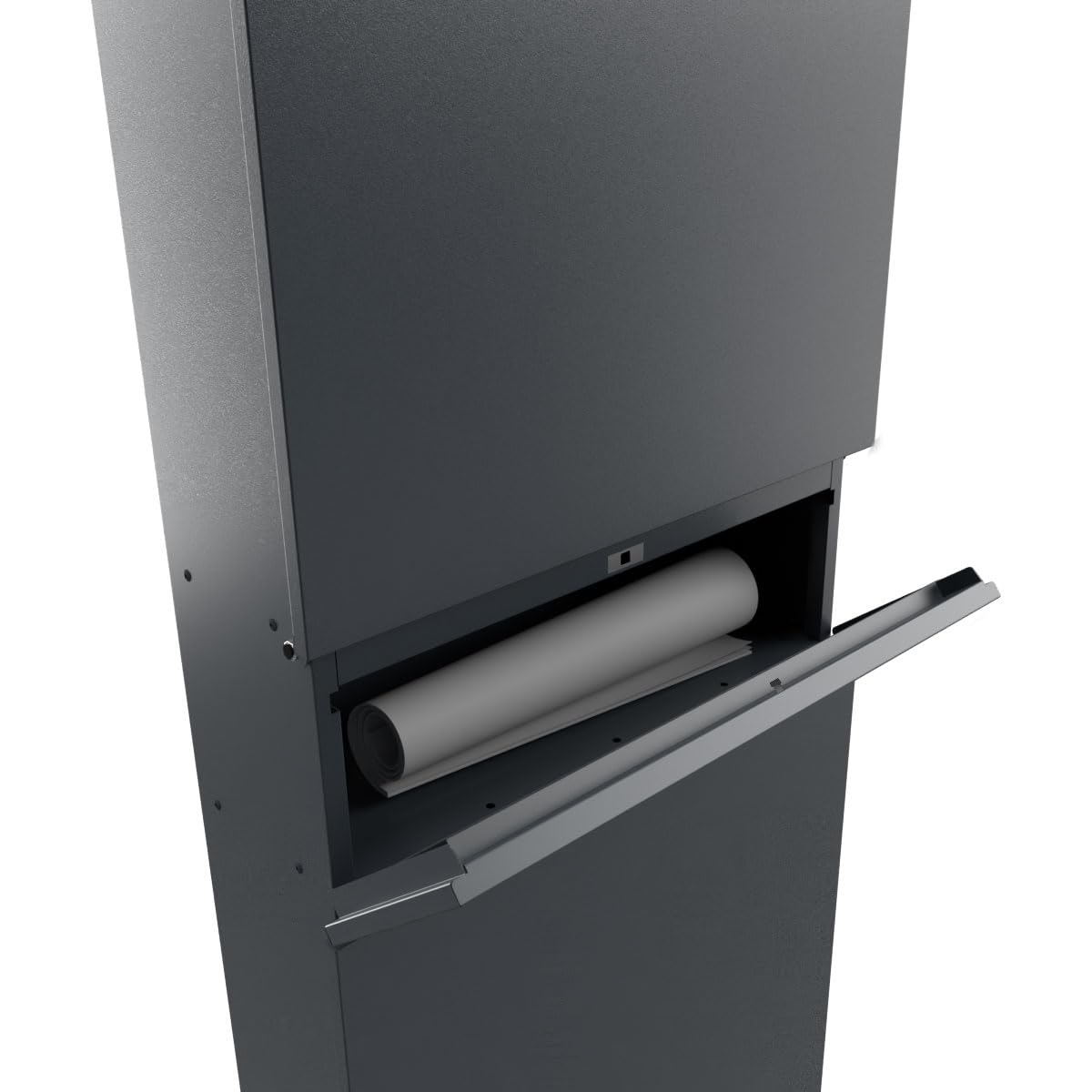 Standbriefkasten LESSING Edition mit Zeitungsfach - Design Elegance 1 (RAL 7016 anthrazitgrau)