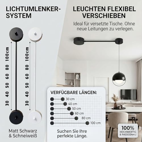 Cache-câbles de plafond en métal noir de 30 cm pour suspension - 3