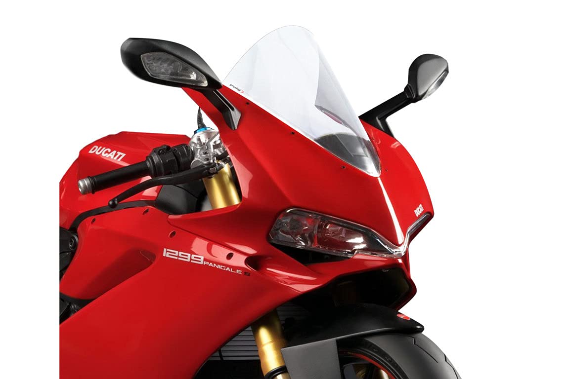 Puig 7621W R-Racer Sport Aerodynamic Windscreen, high-performance design made of 3 mm PMMA with a racing-optimized profile to improve protection and stability, Clear