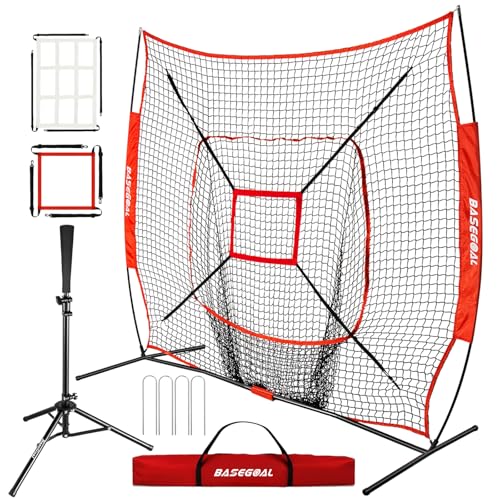 BaseGoal 7'×7' Baseball Softball Practice Net,Baseball...