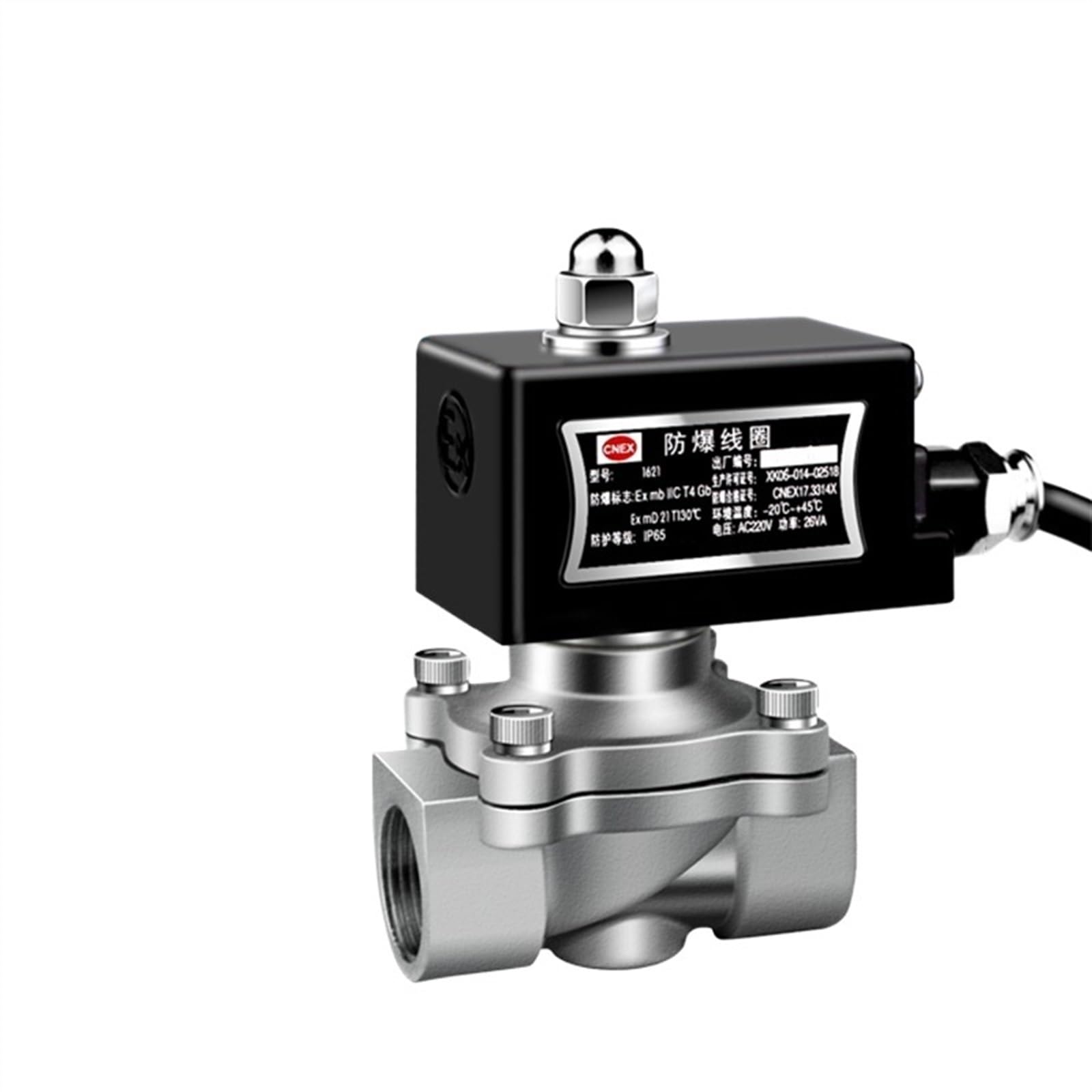 Zdeswaa 3/4 " Stainless Steel Normally Closed Explosion Proof Solenoid Valve Water Valve Chemical Coal Mine Natural Gas Valve(Npt_24vdc)