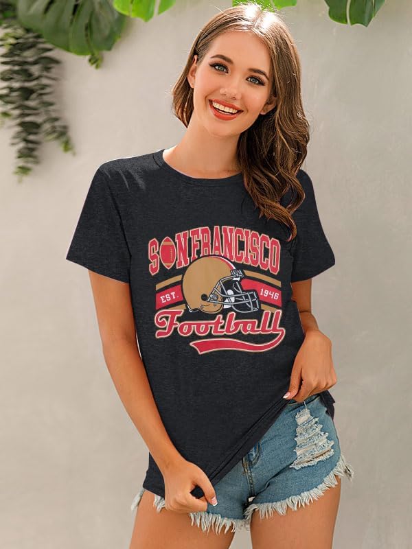 Women's Football Team T-Shirts - Vintage & Casual Short Sleeve Tees for Fans - Image 5