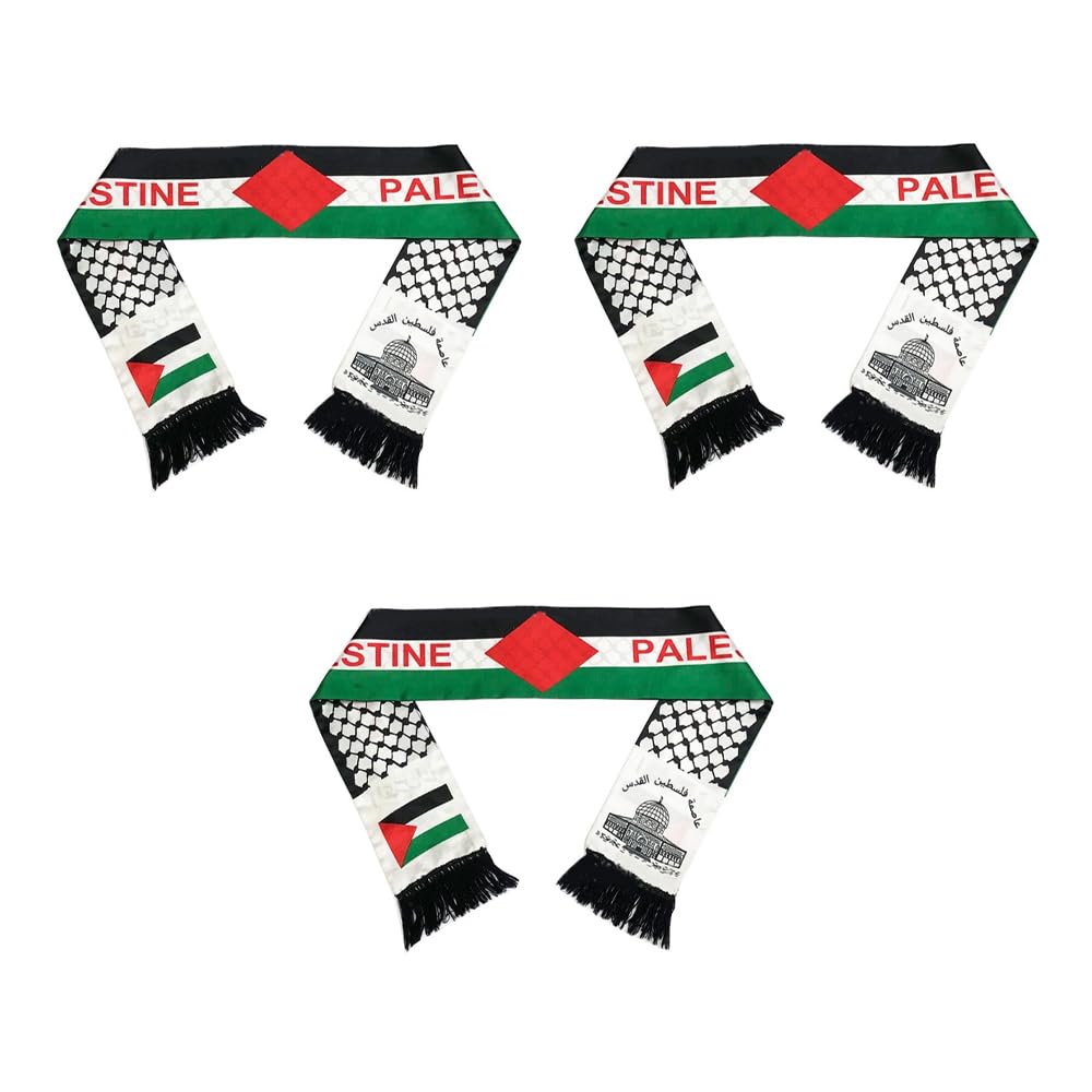 JOSKAAPalestine Flag Scarf, Palestine Flag Double Sided Printed Arabic Scarf, Men's And Women's Shawls, Wedding Holiday Gifts One Size Fits All
