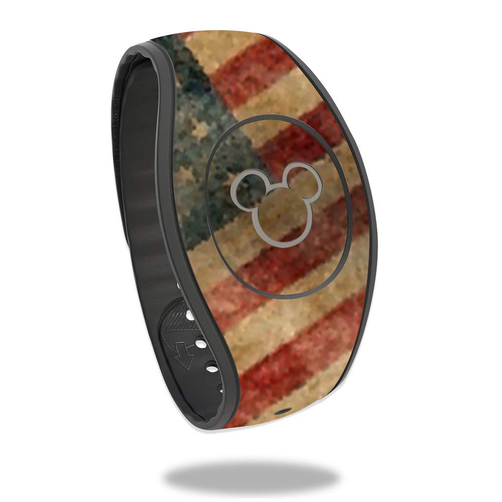 MightySkins Skin Compatible with Disney Magicband 2 - Vintage American | Protective, Durable, and Unique Vinyl Decal Wrap Cover | Easy to Apply,