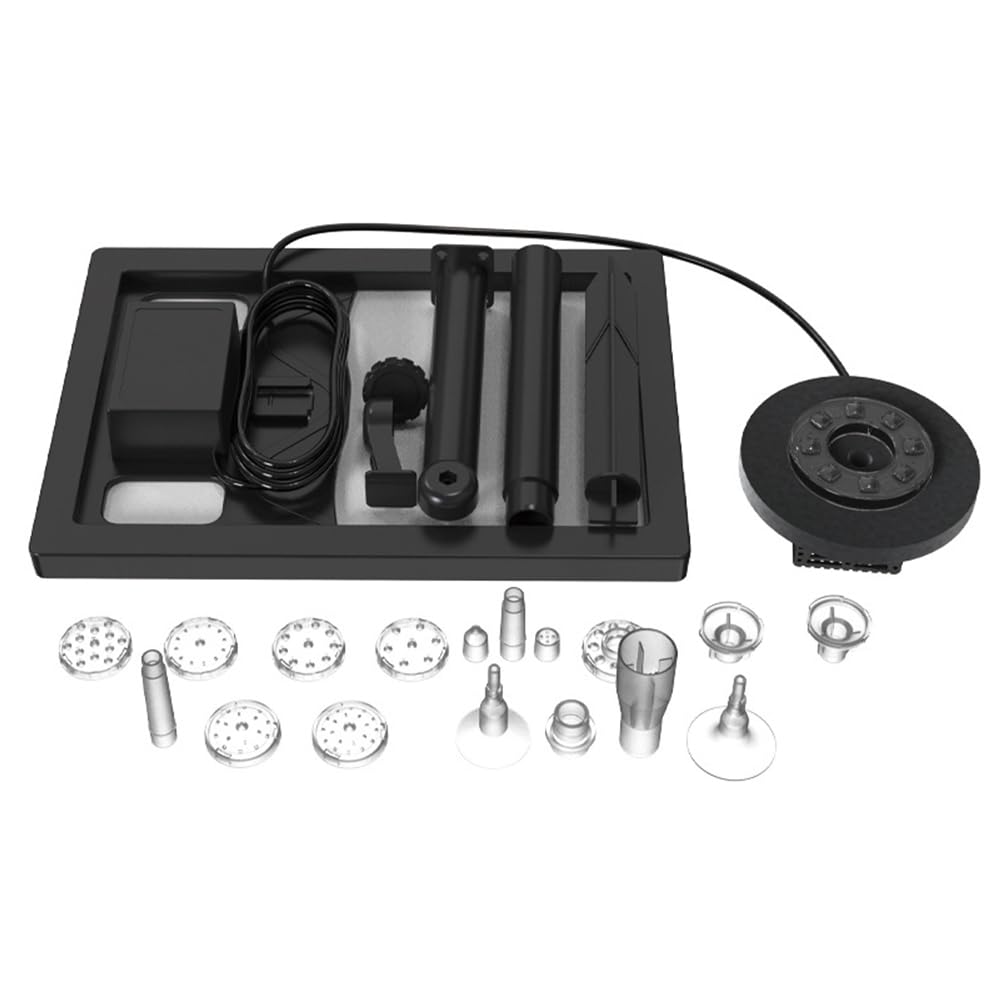 Solar-Wasserpumpe, 17-teiliges Doppelschicht-Düsenset, 7 W Solarbrunnenpumpe für Wasserspiel, eingebauter 3000 mAh Akku, maximaler Durchfluss von 400 l/h